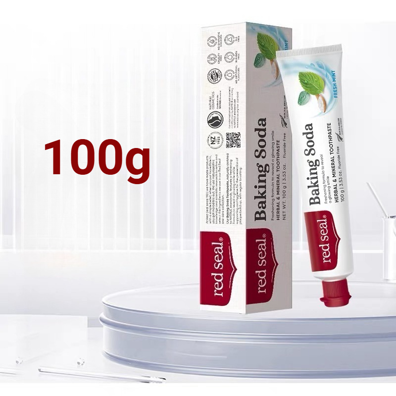 Teeth Whitening With Baking Soda - レッドシール ニュージーランド ベーキングソーダ歯磨き粉 100g、オリジナル天然処方で歯を白くし、息を爽やかに