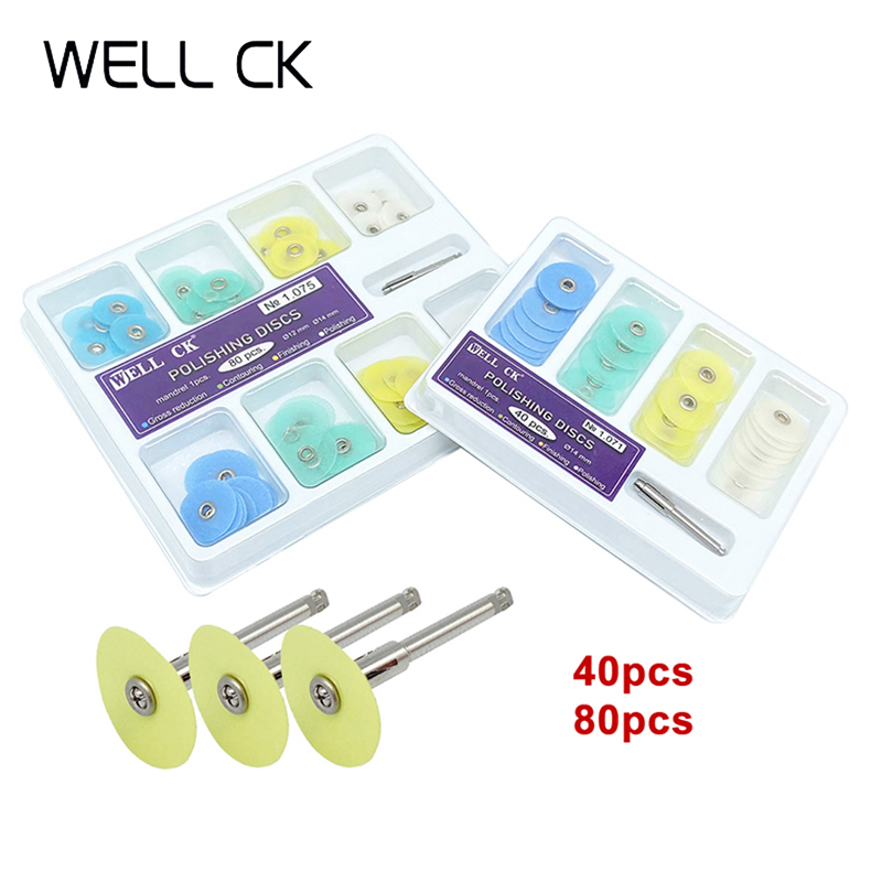 Teeth Whitening Professional - よく CK 40/80 個歯科研磨ディスク総削減輪郭マンドレルストライプセット歯科材料歯のホワイトニング