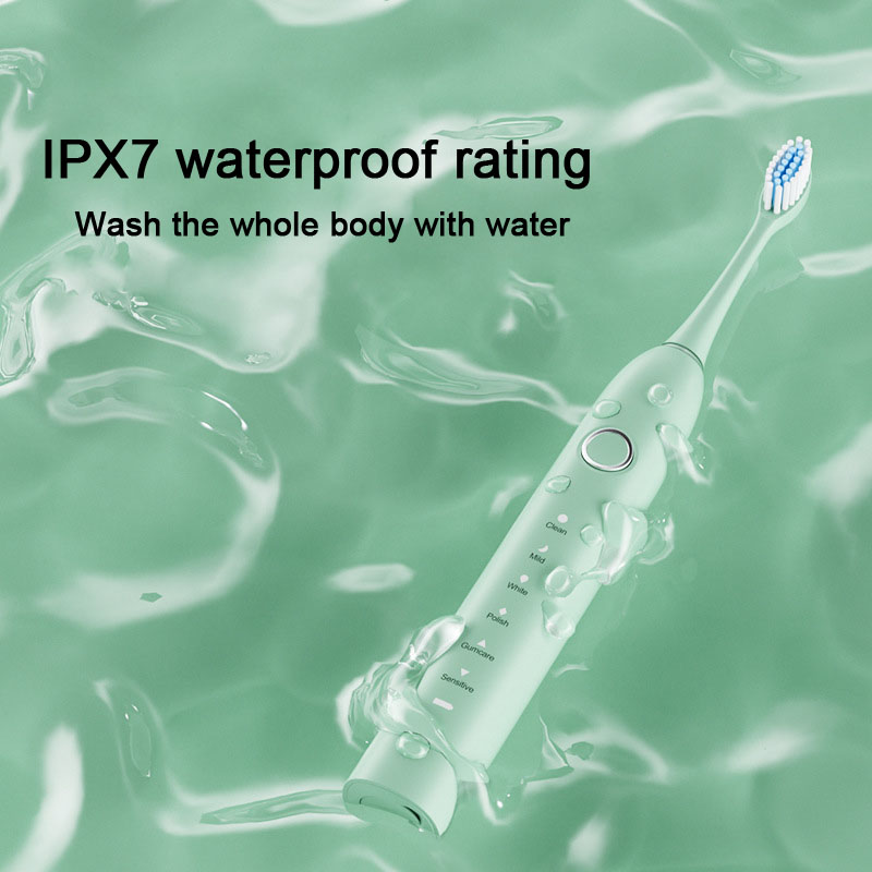 Teeth Whitening Or Tooth Whitening - スマートソニック電動歯ブラシ歯ホワイトニング超音波振動口腔クリーナー歯のケア IPX7 防水交換ヘッド