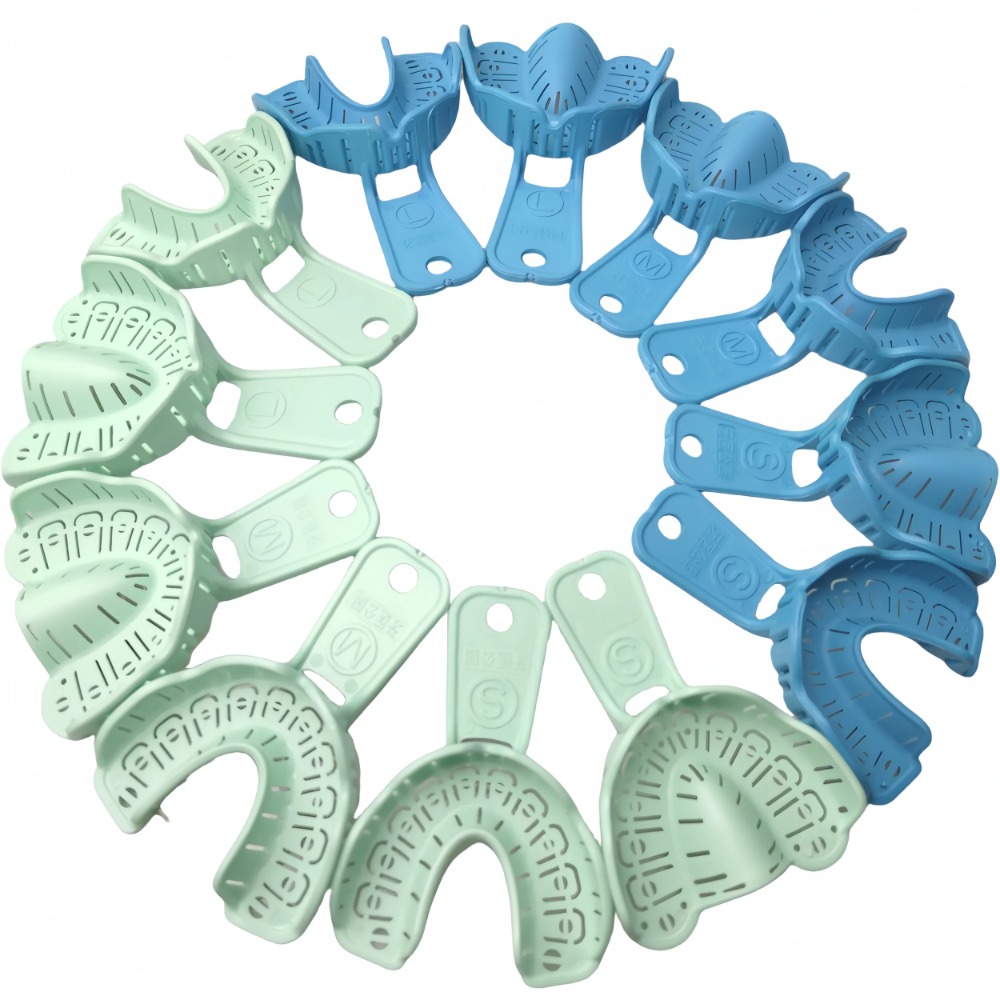 Teeth Whitening Tray - 6 ピース/セット歯科印象プラスチックトレイ S/M/L 歯科インプラントトレイ全口取り外し可能な部分型トレイ簡単に折りたたむ