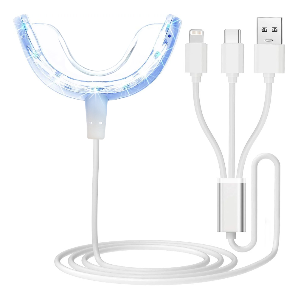 Teeth Whitening With Trays - 歯のホワイトニング アクセラレーター ライト、16 倍強力な青色 LED ライト