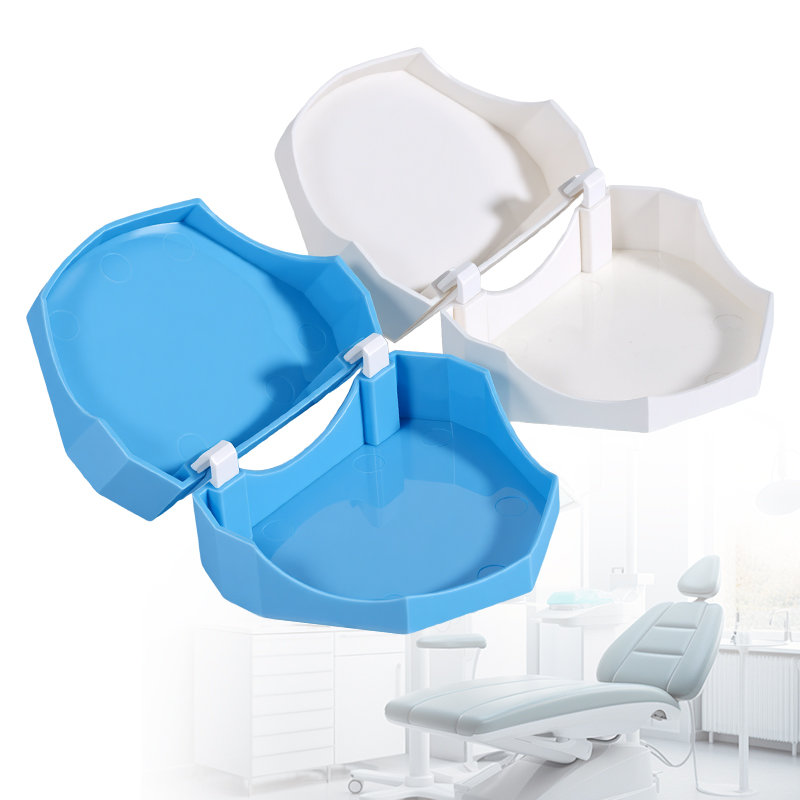 Teeth Whitening Tray - 1pc 歯科植付分割型モールドボックスプラスチック歯科インプラント分離ボックスモデルトレイベース白青歯科医ツール