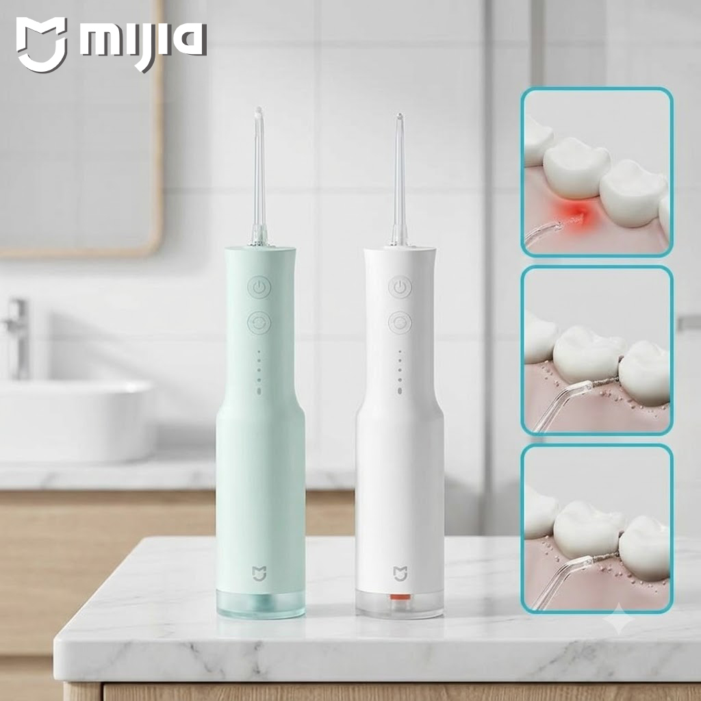 Teeth Whitening Or Tooth Whitening - Xiaomi ポータブル口腔洗浄器 F300 歯科用ウォータージェットウォーターフロッサー歯のホワイトニング口腔歯クリーナーウォーターパルスクイックデリバリー
