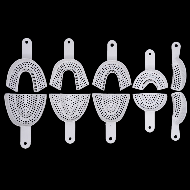 Teeth Whitening Tray - 1 ペア使い捨て歯科印象トレイプラスチック歯ホルダー石膏トレイスプーン口腔衛生歯科医ツール