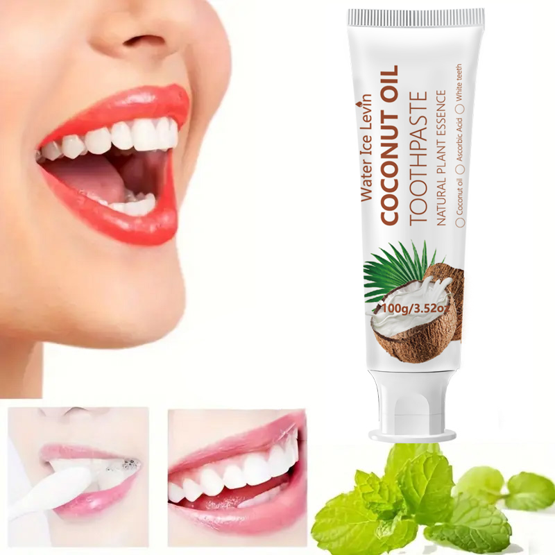 Teeth Whitening Gum - ココナッツオイル歯磨き粉 100g 天然植物エキス配合 歯を白くする ディープクリーン フレッシュブレス