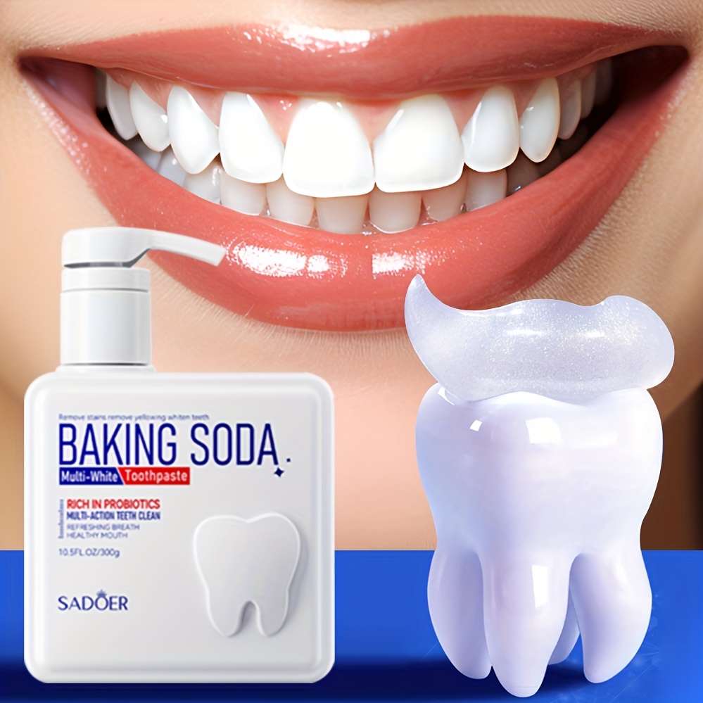 Teeth Whitening With Baking Soda - クレンジング重曹プロバイオティックポンプ歯磨き粉、ディープクリーニング歯、ホワイトニングとブライトニング歯磨き粉 300g
