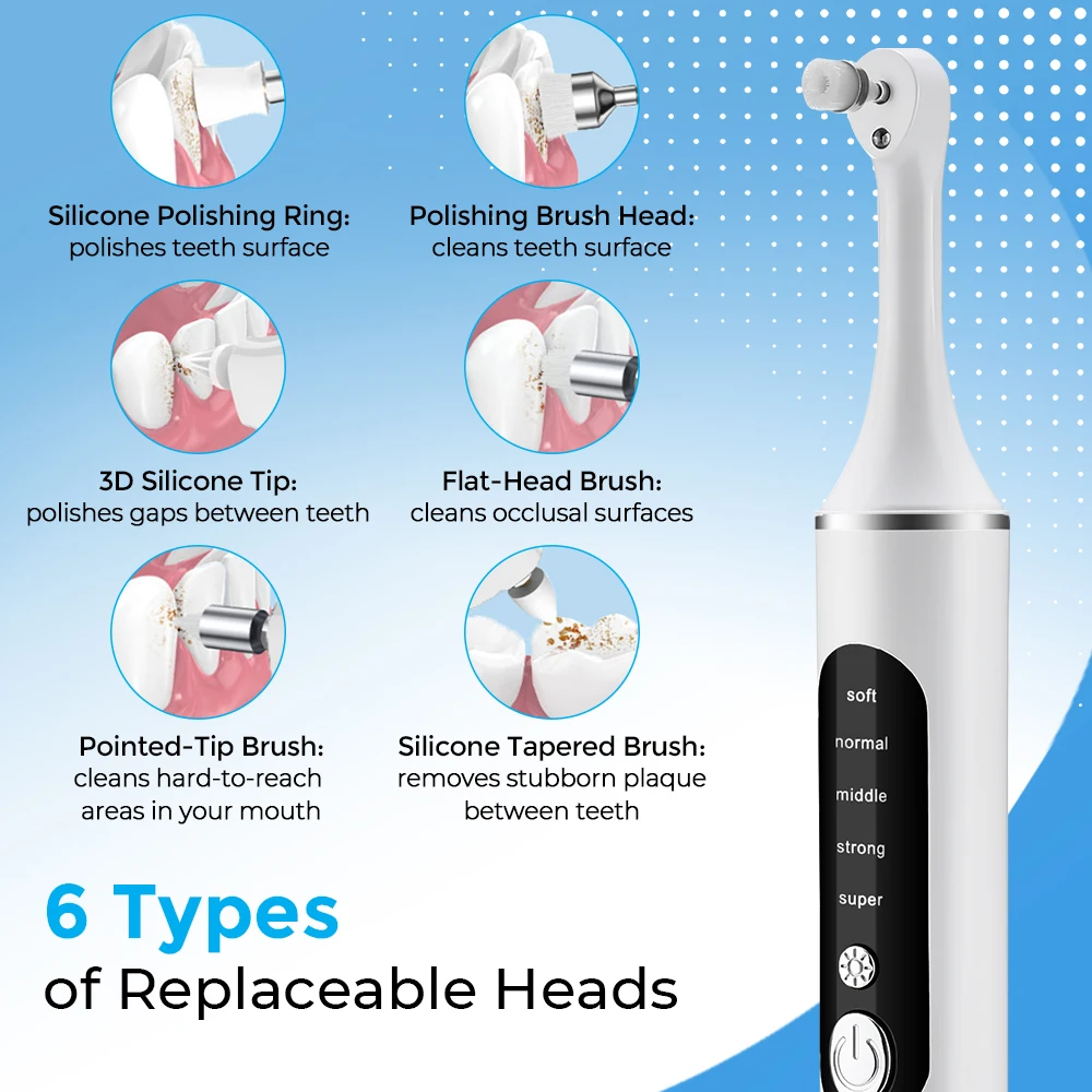 電動歯磨き器歯のホワイトニングクリーナー 6 ブラシヘッド  - Teeth Whitening Or Tooth Whitening のレビューと価格