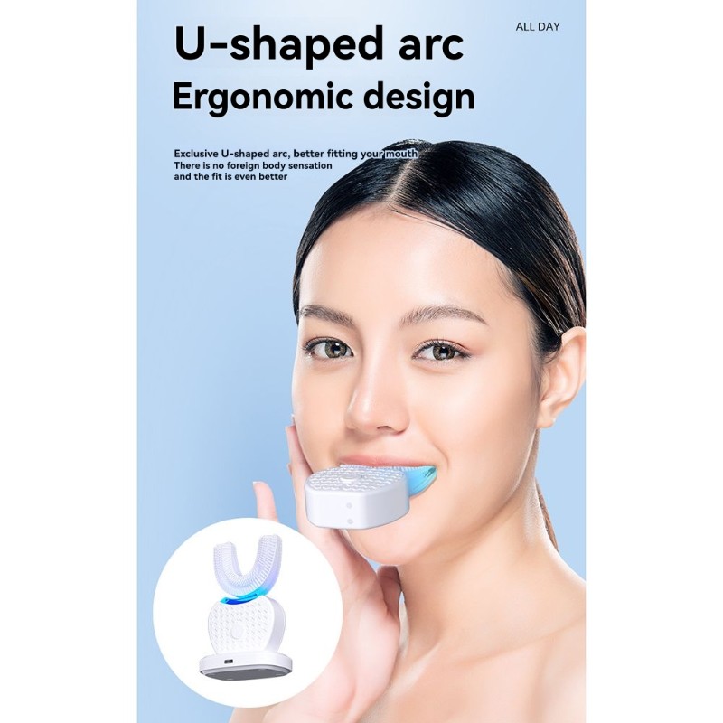 大人用U字型電動歯ブラシ-360 °   口の洗浄、ハンズフ - Teeth Whitening Gum のレビューと価格