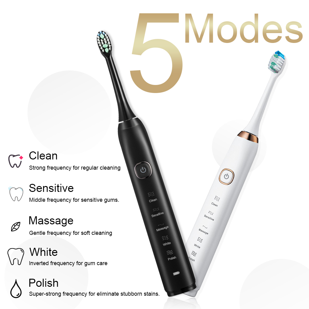 電動音波歯ブラシ 8 ブラシヘッドスマート超音波歯科歯ホワイ - Teeth Whitening Or Tooth Whitening のレビューと価格