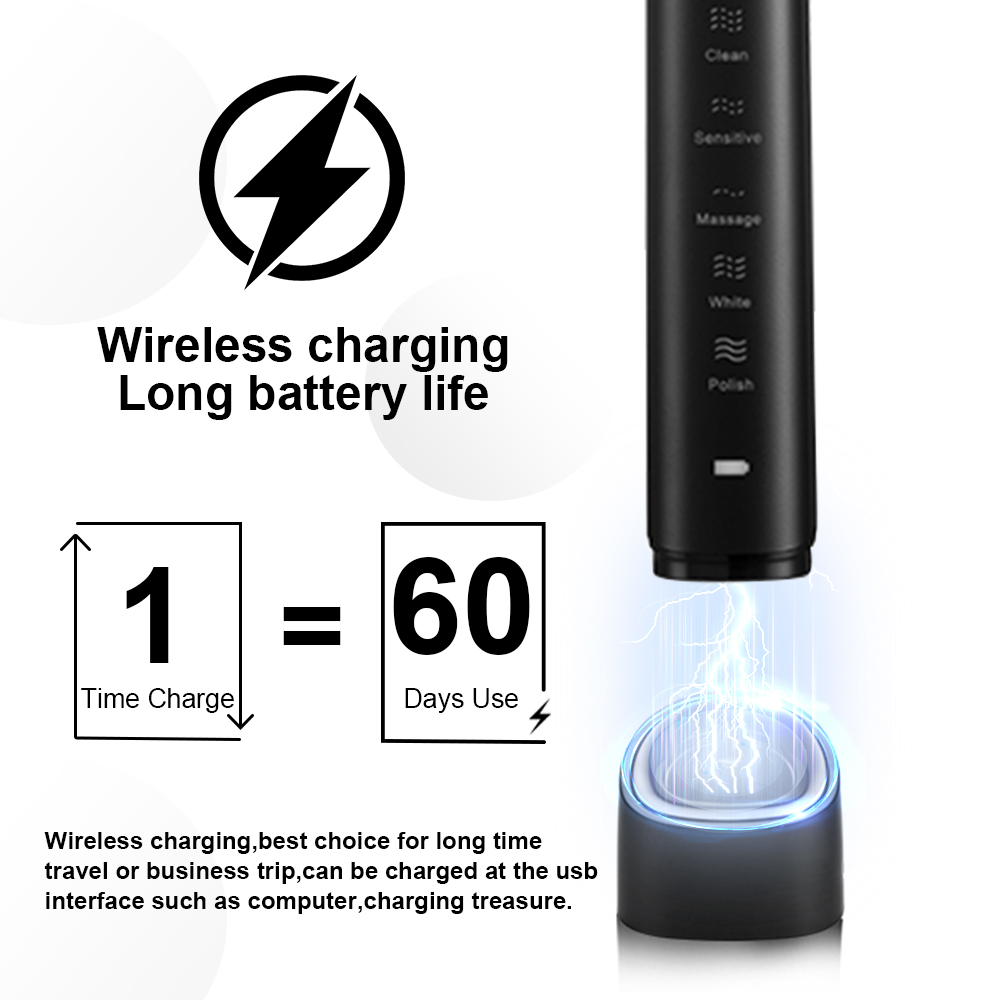 電動音波歯ブラシ 8 ブラシヘッドスマート超音波歯科歯ホワイ - Teeth Whitening Or Tooth Whitening のレビューと価格