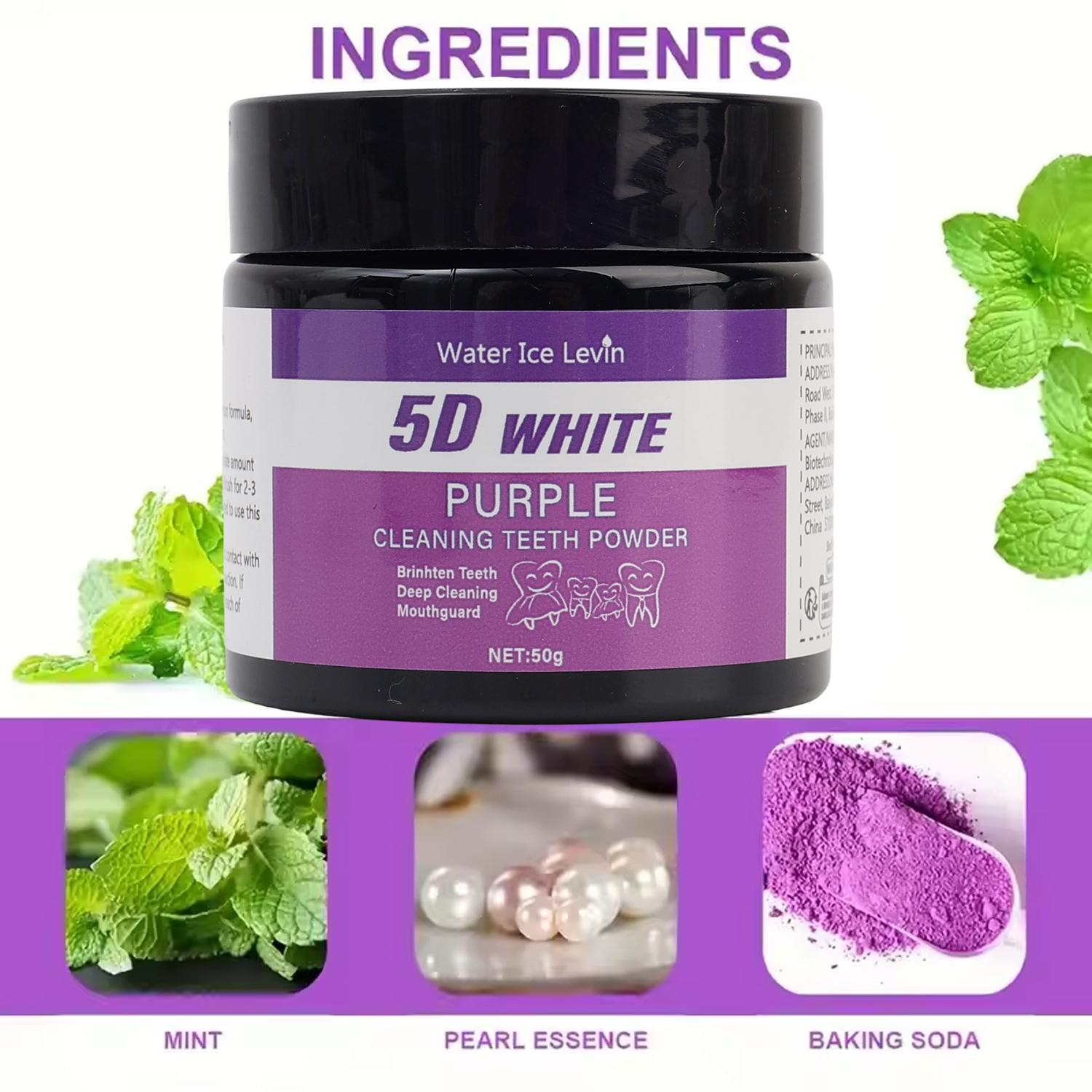 50g/箱 パープル歯磨き粉 天然成分配合 深層洗浄 口臭予 - Teeth Whitening Oil Pulling のレビューと価格