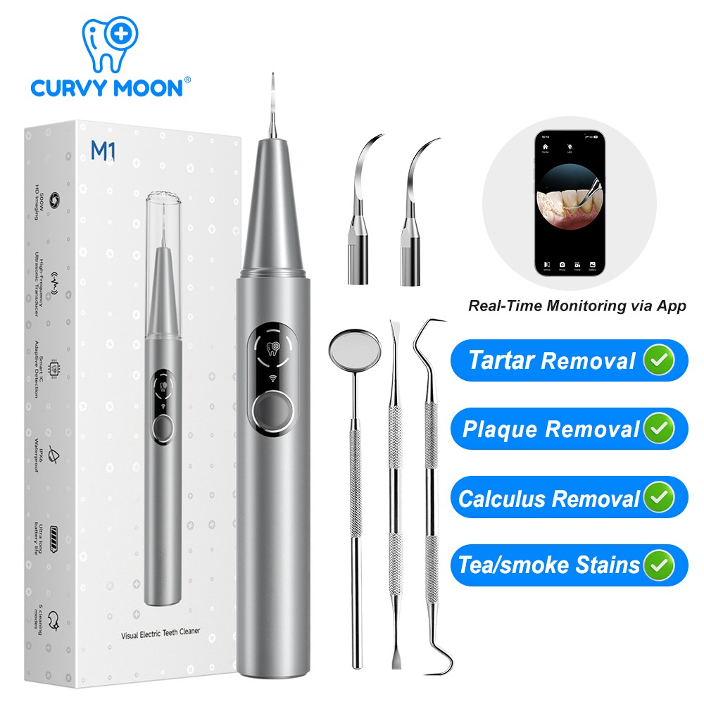 CURVY MOON 可視電気超音波歯クリーナー カメラ付き - Teeth Whitening Or Tooth Whitening のレビューと価格