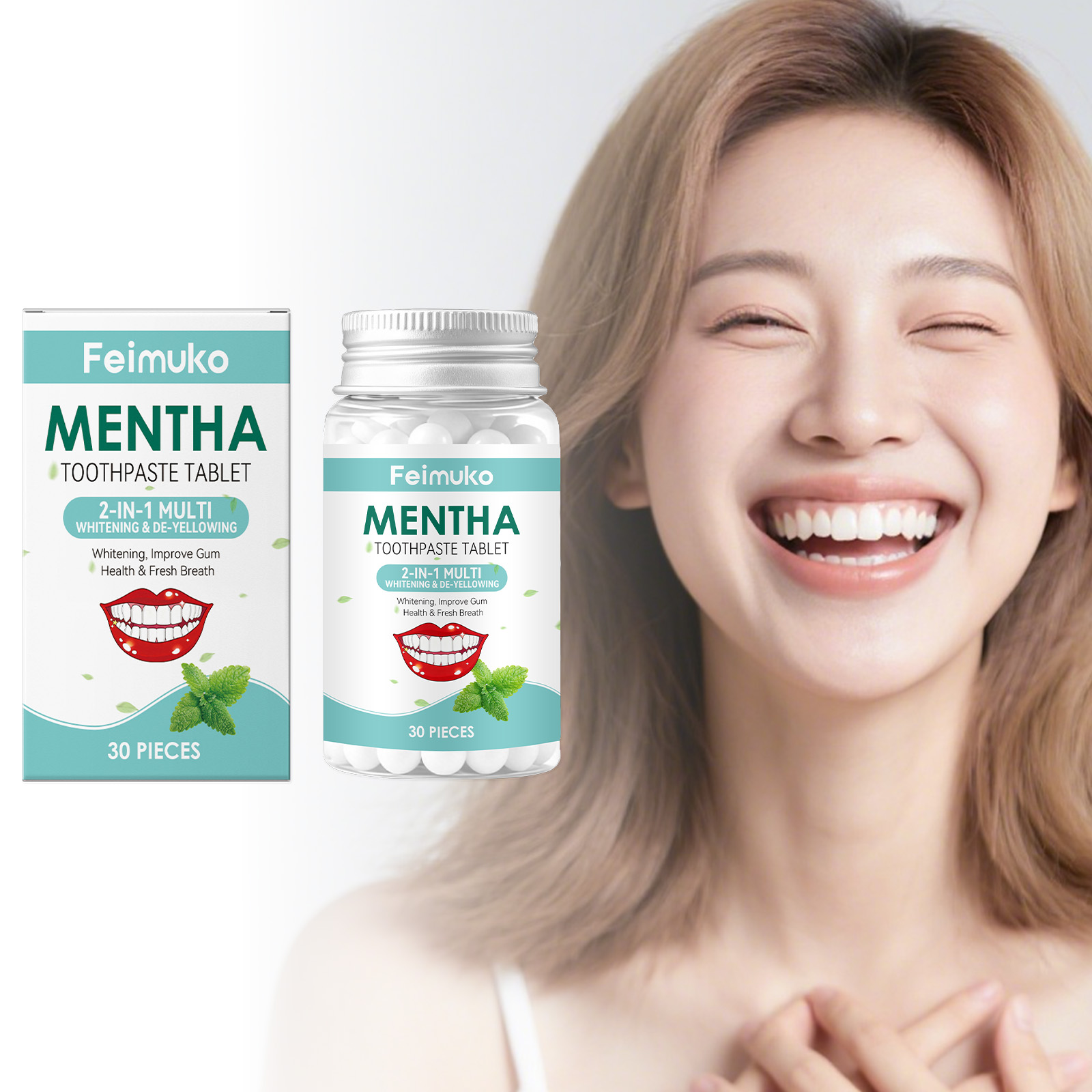 フェイムコ マウスウォッシュタブレット ディープクリーン 歯 - Teeth Whitening Gum のレビューと価格