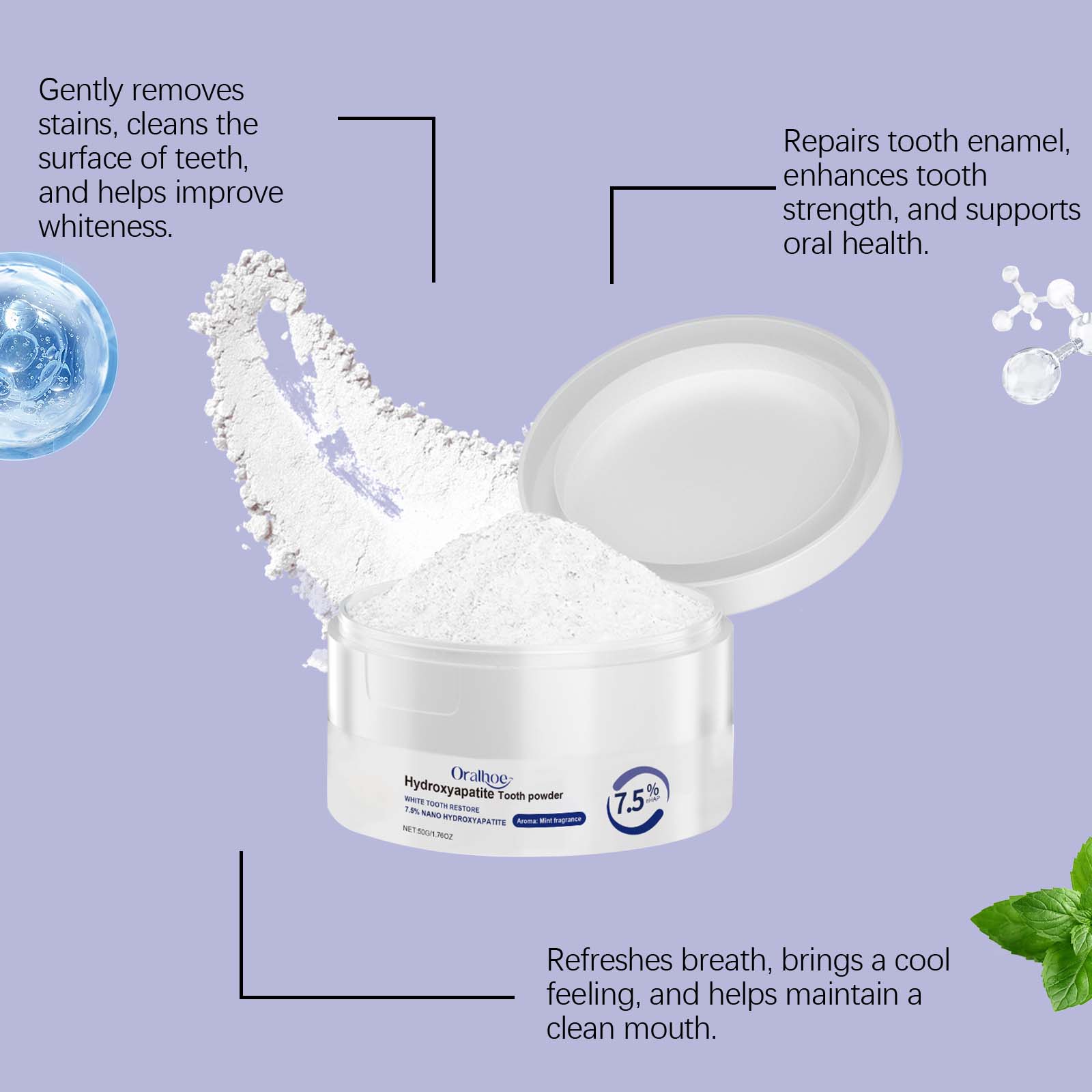 繊細な歯のケア、強力な洗浄力、長続きする爽やかな息と白い笑顔 - Teeth Whitening Oil Pulling のレビューと価格