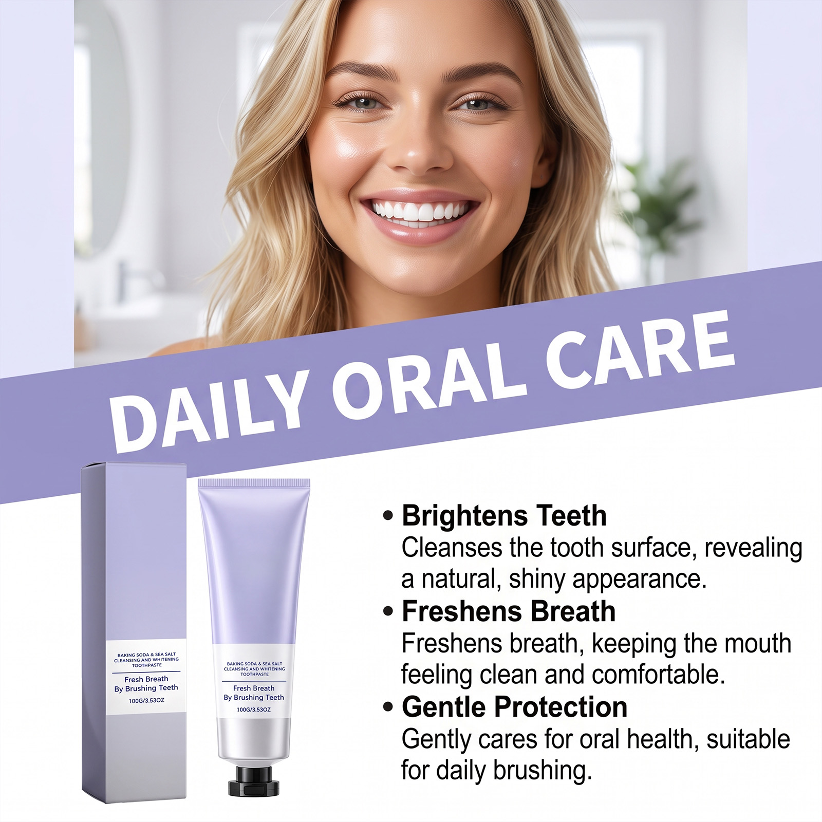 海塩ホワイトニング歯磨き粉 ベーキングソーダ ステイン除去  - Teeth Whitening With Baking Soda のレビューと価格