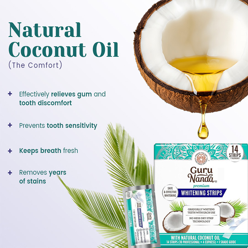 14 個/箱ココナッツオイル歯ホワイトストリップ、煙コーヒー - Teeth Whitening Oil Pulling のレビューと価格