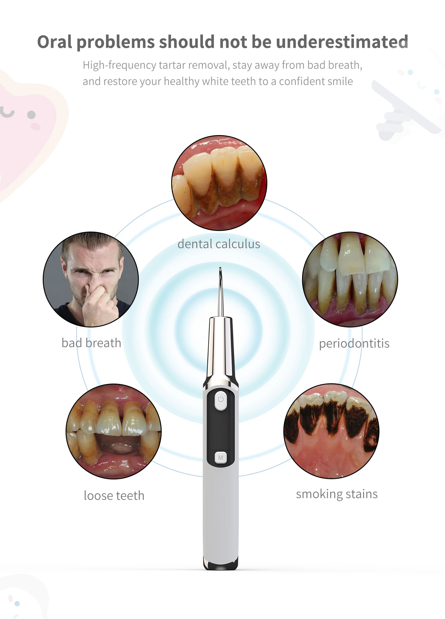 電気音波歯科歯石スケーラー口腔歯歯石除去プラーク汚れクリーナ - Teeth Whitening Or Tooth Whitening のレビューと価格