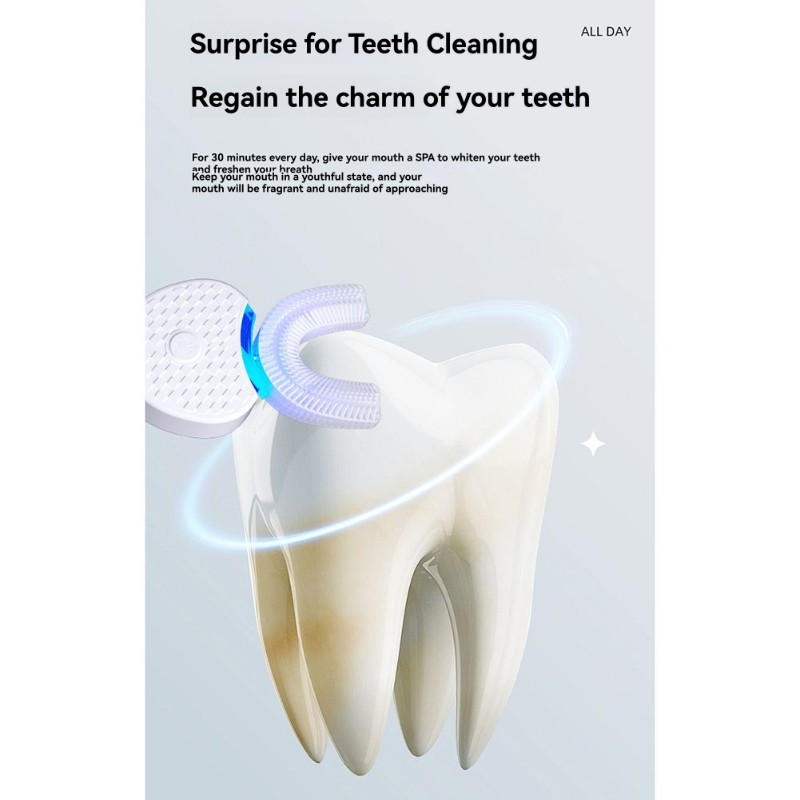 Y59A 大人用 U 字型電動歯ブラシ-360 °   口の - Teeth Whitening Gum のレビューと価格