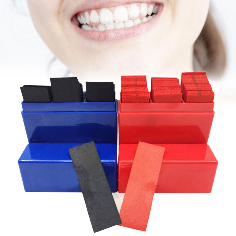 300枚入り 歯科用咬合紙 青赤両面 バイトストリップ 口腔 - Teeth Whitening Professional のレビューと価格