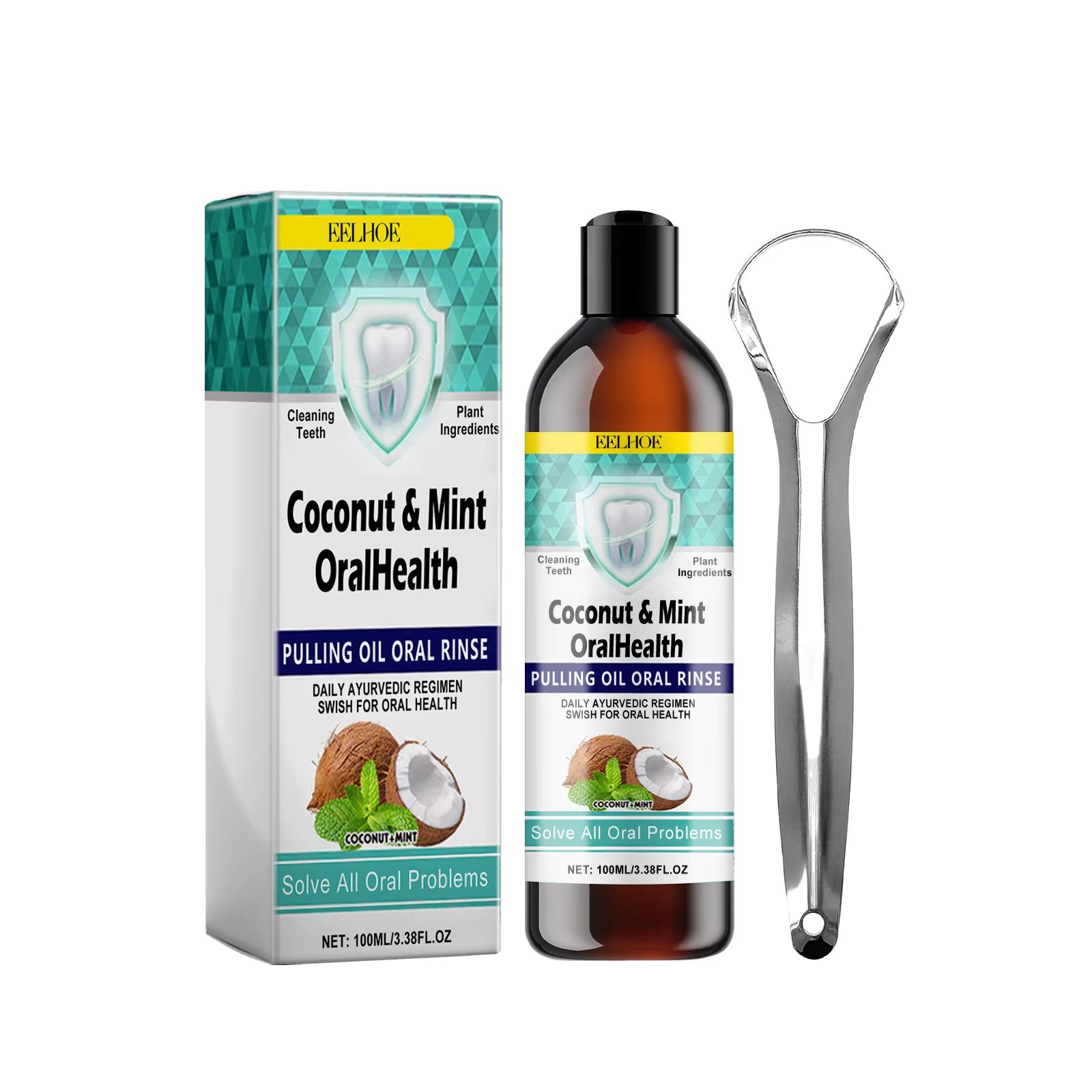 EELHOE ミントココナッツオイルプルうがい薬歯のクリーニ - Teeth Whitening Oil Pulling のレビューと価格