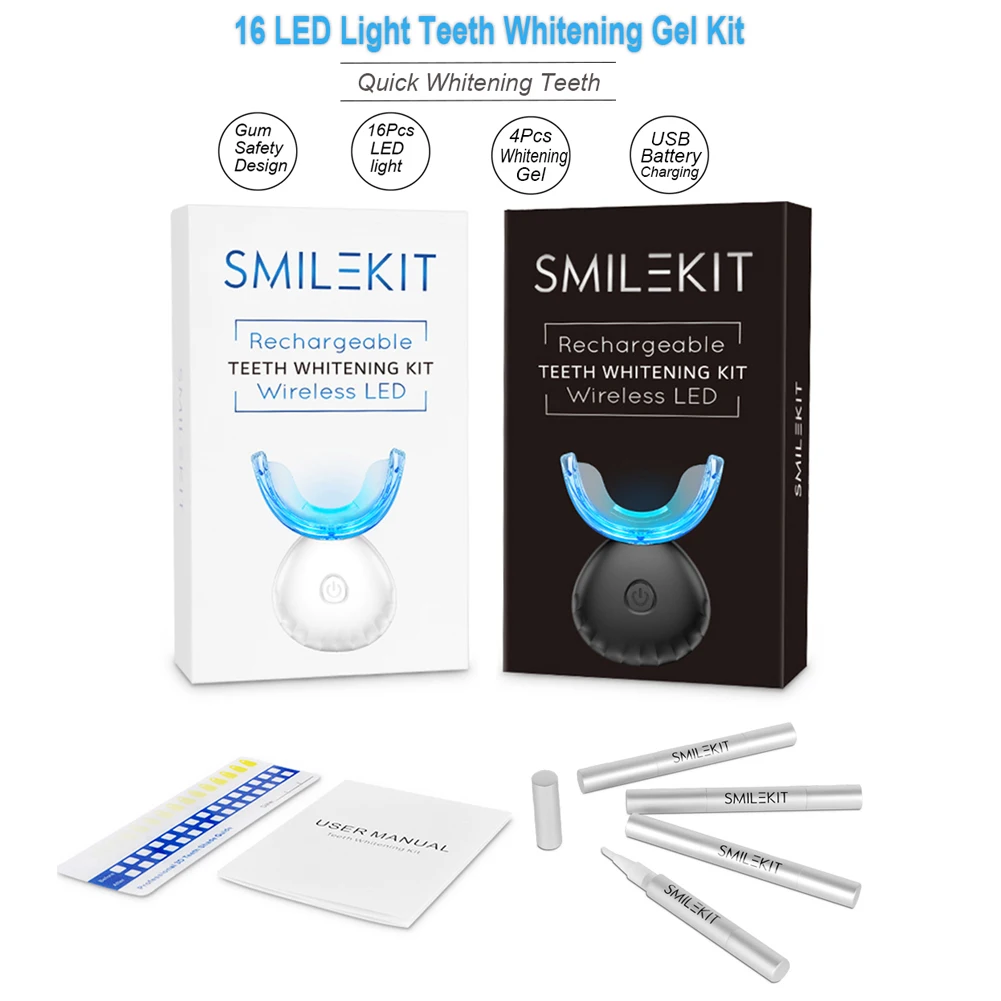 歯科歯ホワイトニングキットミニ 16 LED コールドライト - Teeth Whitening With Trays のレビューと価格