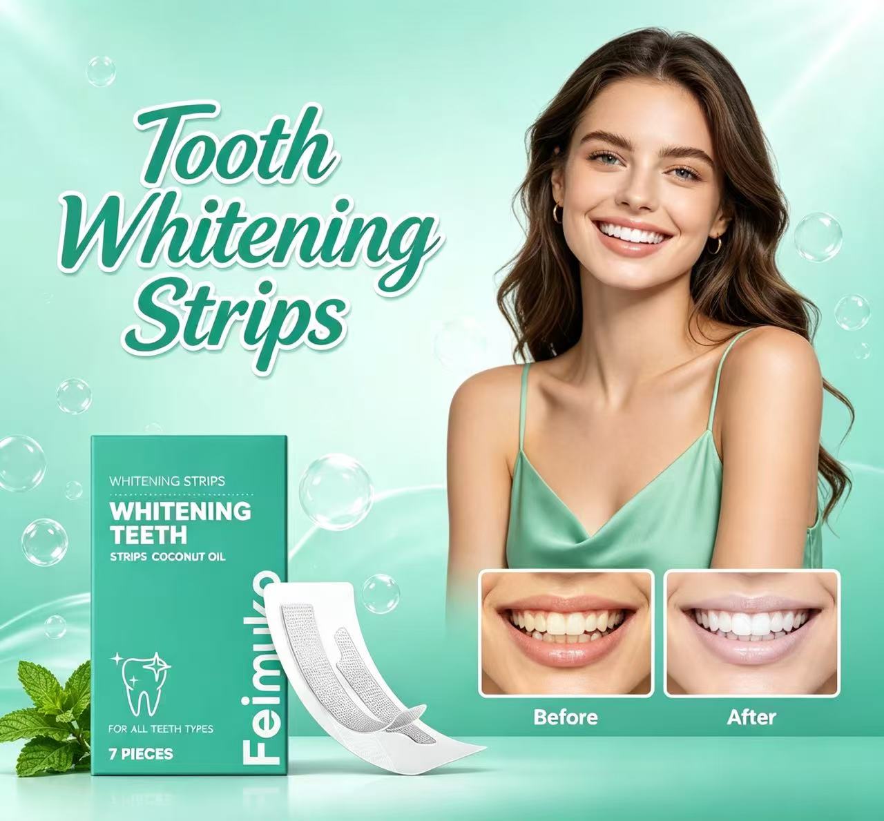 ココナッツオイル配合の歯のホワイトニングストリップは歯に優し - Teeth Whitening Oil Pulling のレビューと価格