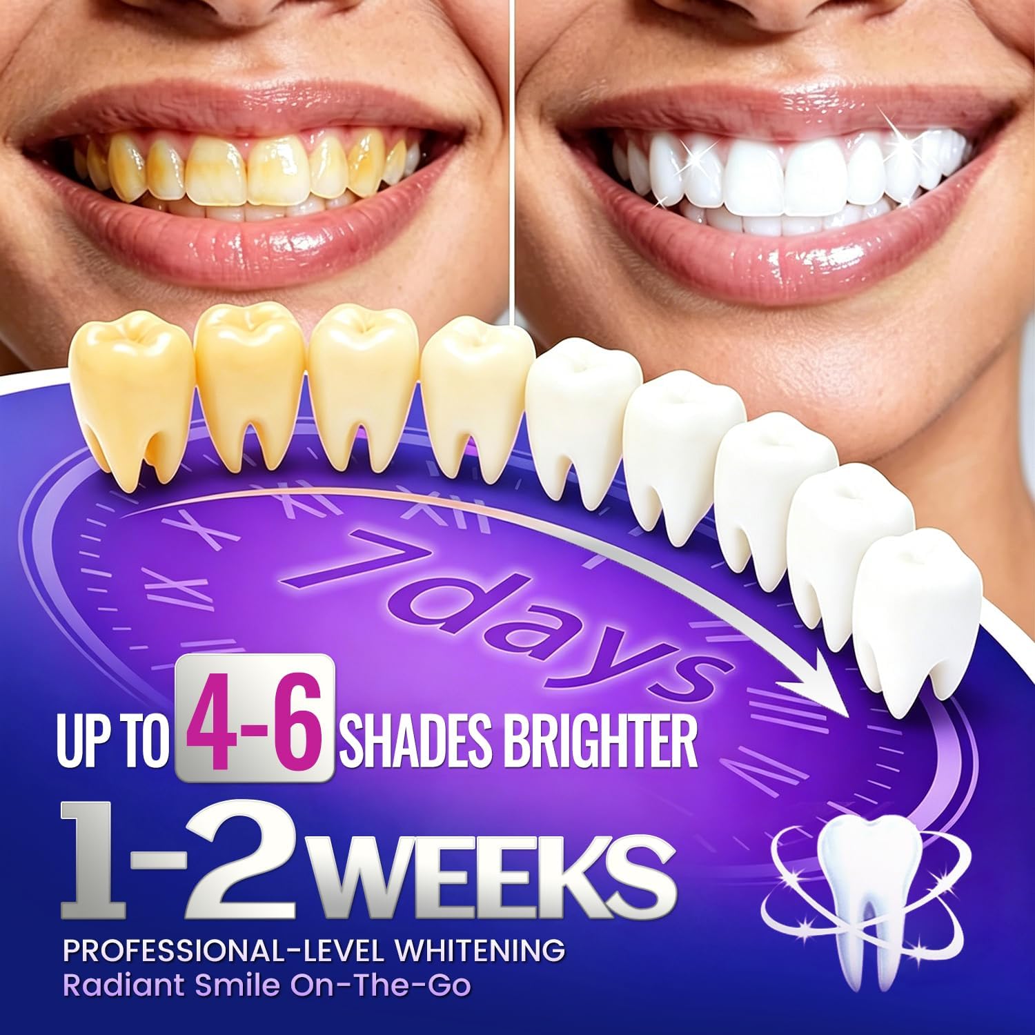KHAZIX歯のホワイトニングストリップ7ペア、簡単装着スマ - Teeth Whitening Oil Pulling のレビューと価格